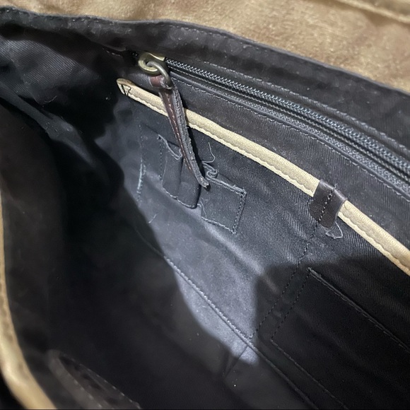 Fossil messenger bag leather tan brown crossbody tote purse buckles multi-pocket - Picture 11 of 11